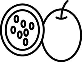 Passion Fruit Line Icon vector