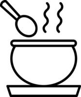 Soup Line Icon vector