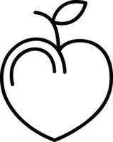 Nectarine Line Icon vector