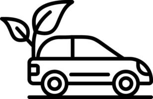 icono de línea de coche ecológico vector