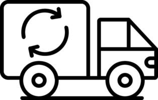 Garbage Truck Line Icon vector