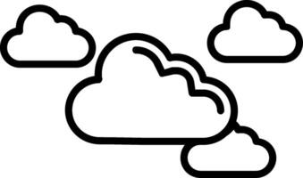 icono de línea de nubes vector