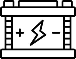 icono de línea de acumulador vector