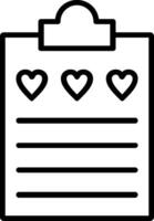 Wish List Line Icon vector