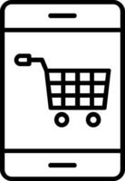 Mobile Commerce Line Icon vector