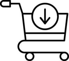 Add To Cart Line Icon vector