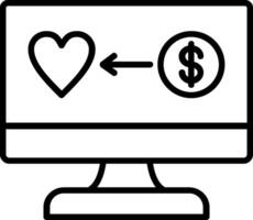 Online Donation Line Icon vector