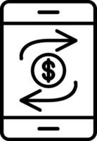 Mobile Transaction Line Icon vector