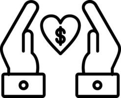 Chrity Donation Line Icon vector