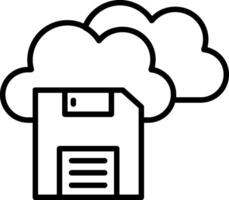 Save To Cloud Line Icon vector