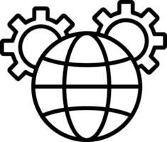 Global Management Line Icon vector