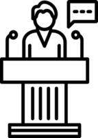 Professional Speaker Line Icon vector