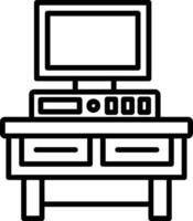 Computer Desk Line Icon vector