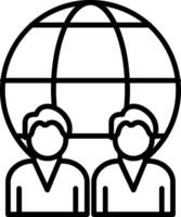 Global Management Line Icon vector