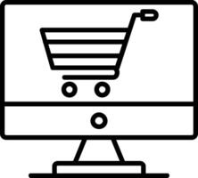 Online Shopping LineIcon vector