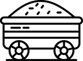 Mine Cart Line Icon vector