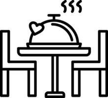 Romantic Dinner Line Icon vector