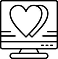 Heart Line Icon vector