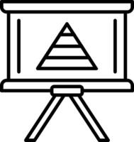 Pyramid Chart Line Icon vector