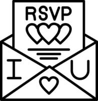 rsvp línea icono vector