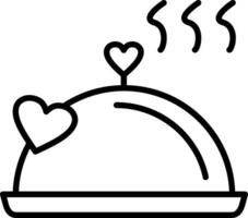 Food Tray Line Icon vector