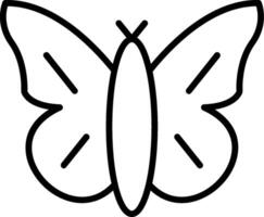 icono de línea de mariposa vector