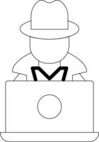 Hacker Line Icon vector