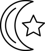 Moon Line Icon vector