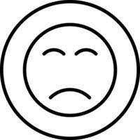 Sad Face Line Icon vector