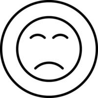 Sad Face Line Icon vector