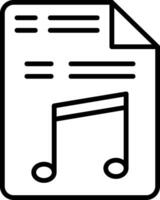 música archivo línea icono vector