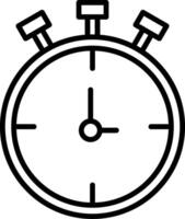 detener reloj línea icono vector