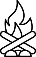 Bonfire Line Icon vector