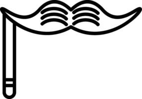 icono de línea de bigote vector