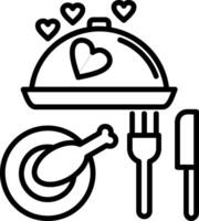 Dinner Line Icon vector