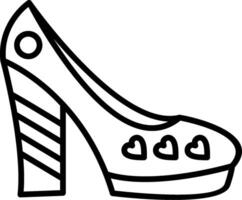 icono de línea de zapatos vector