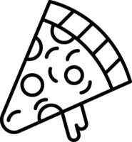 icono de línea de rebanada de pizza vector