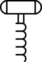 Corkscrew Line Icon vector