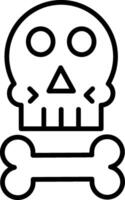 icono de línea de calavera vector