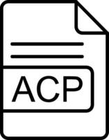 ACP File Format Line Icon vector