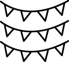 Bunting Line Icon vector