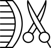icono de línea de barbería vector