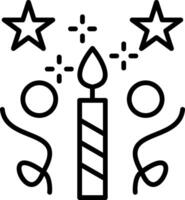 Candle Line Icon vector