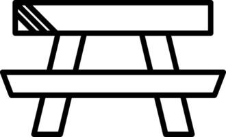 Picnic Table Line Icon vector