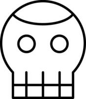 icono de línea de calavera vector