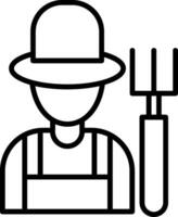 Farmer Line Icon vector