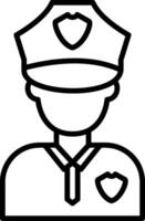 Police Man Line Icon vector