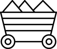 Mining Cart Line Icon vector