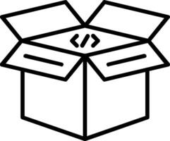 Open Box Line Icon vector