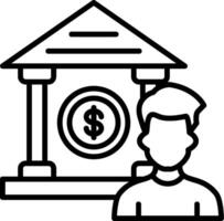 Banker Line Icon vector